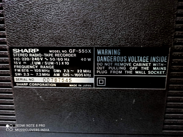VINTAGE SHARP BOOMBOX GF 555X DOUBLE CASSETTE PLAYER 1980 - Image 7